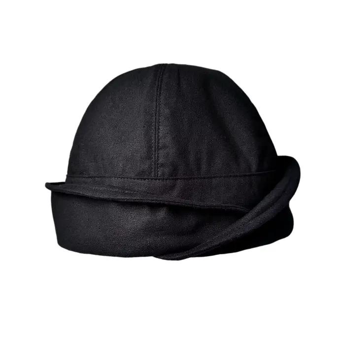 Chapeau Bob Designer à Bord Relevé Bleu Marine pour Femme, Casquette de Marin Minimaliste Noire Styl