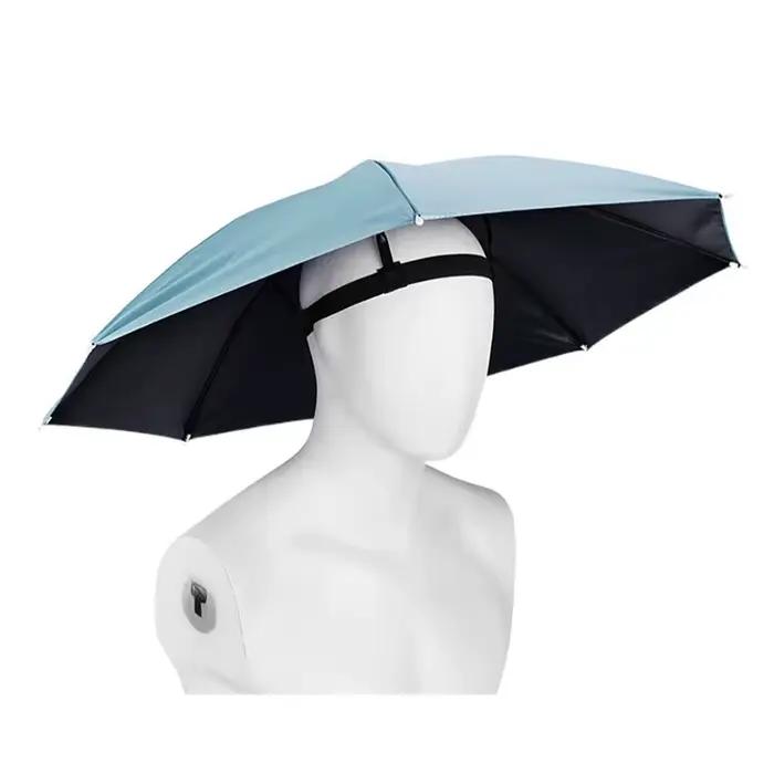 Parasol portable pour la tête, chapeau pare-soleil coupe-vent, chapeaux à porter sur la tête, bande 