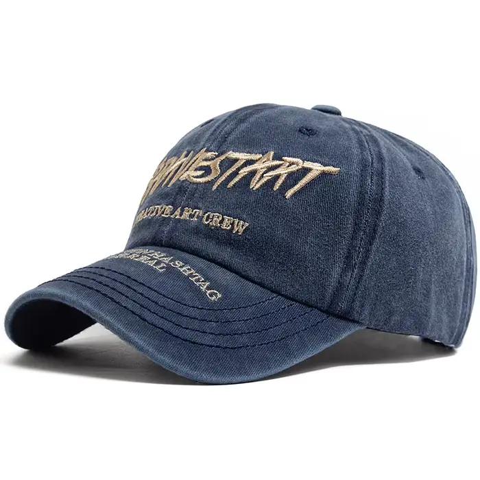 Casquette de baseball rétro en coton délavé brodé pour femme, casquette souple pour homme, chapeau d
