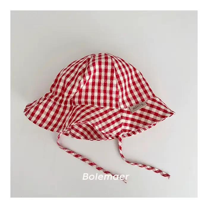 Chapeau de soleil pour bébé 46-48 cm, 6-24 mois, été, fin, à large bord, avec sangle réglable, motif