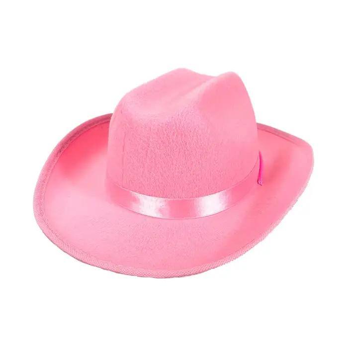 Chapeau de cowboy rose de 22 pouces de circonférence, costume de déguisement pour enfants, jeu de rô