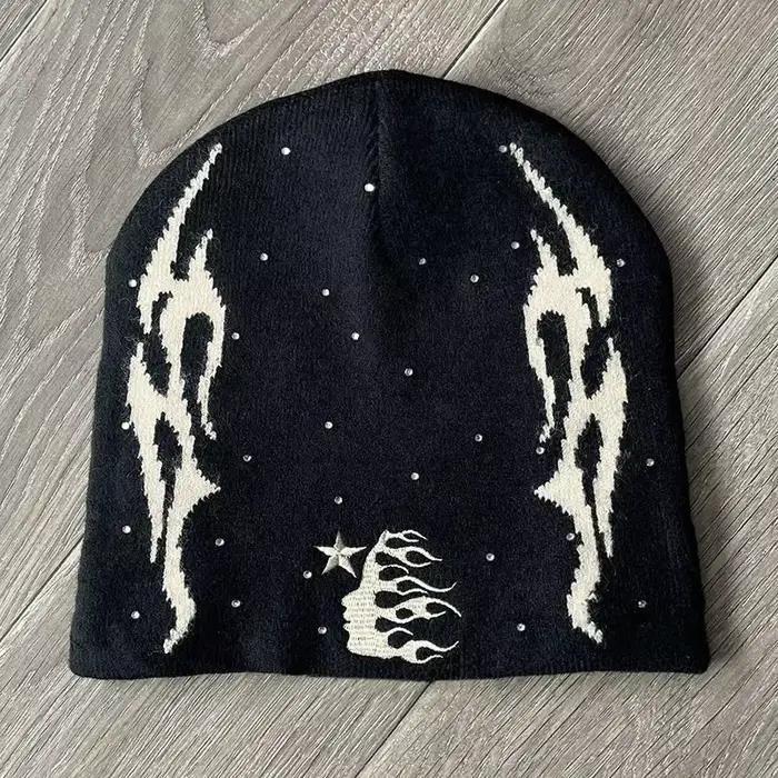 HS logo Sports Flame Beanie tricoté décontracté laine chapeau froid