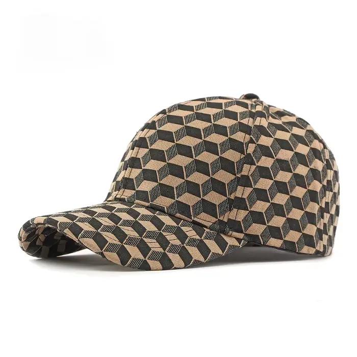 Chapeau de protection solaire pour hommes, nouveau chapeau de Baseball rigide à carreaux tridimensio