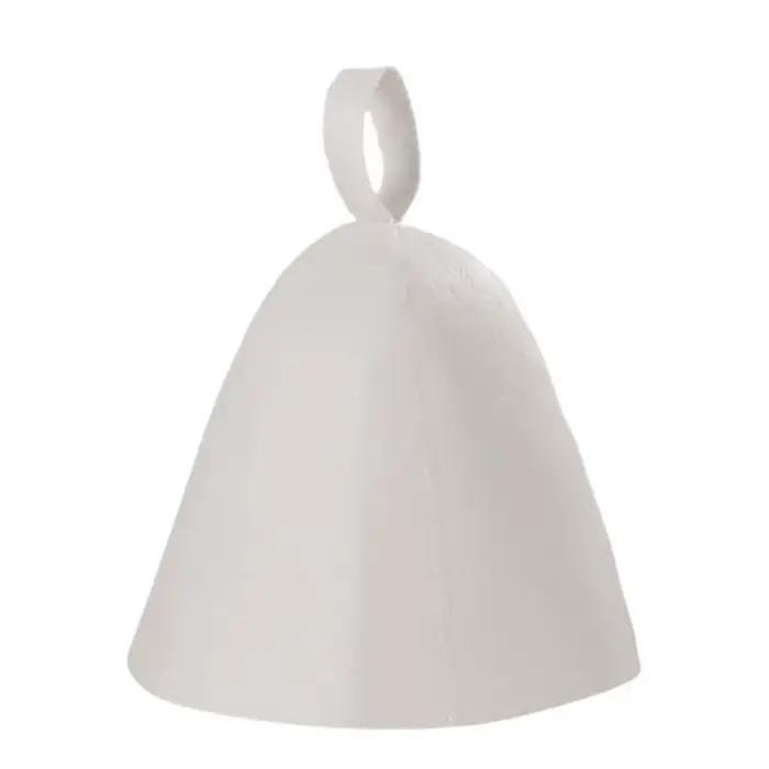 Chapeau de Sauna en feutre de laine blanche Pure, casquette Banya, Protection de la tête pour douche