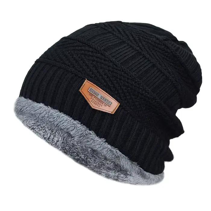 Bonnet d'hiver pour hommes chapeau tricoté casquette d'hiver Bonnet femmes casquette en laine épaiss