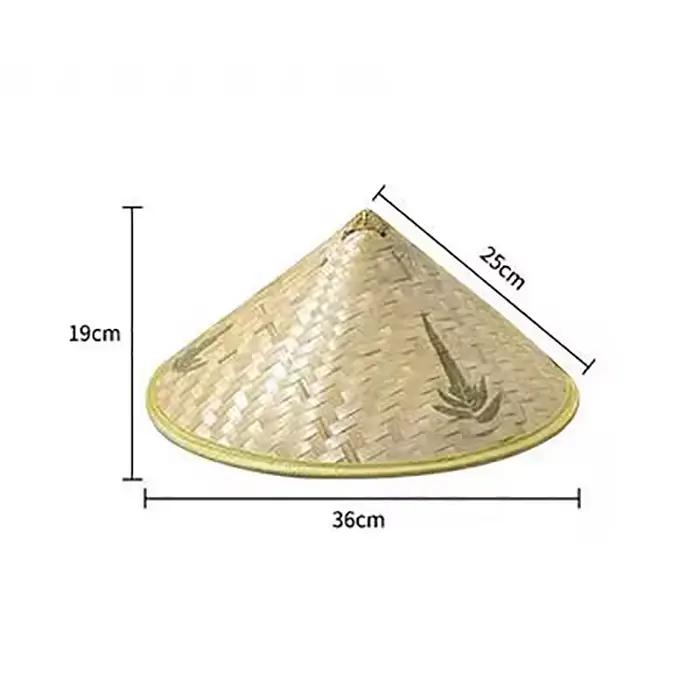 Chapeau de pêcheur chinois rétro en rotin de bambou, seau en paille tissé à la main, chapeau de tour