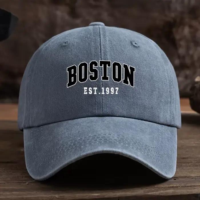 Casquette de baseball rétro imprimée BOSTON pour femmes et hommes, chapeau décontracté réglable à de