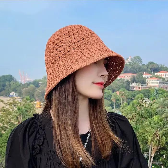 Chapeau de paille de Style coréen, nouvelle Protection solaire d'été, vague de nœud papillon, chapea