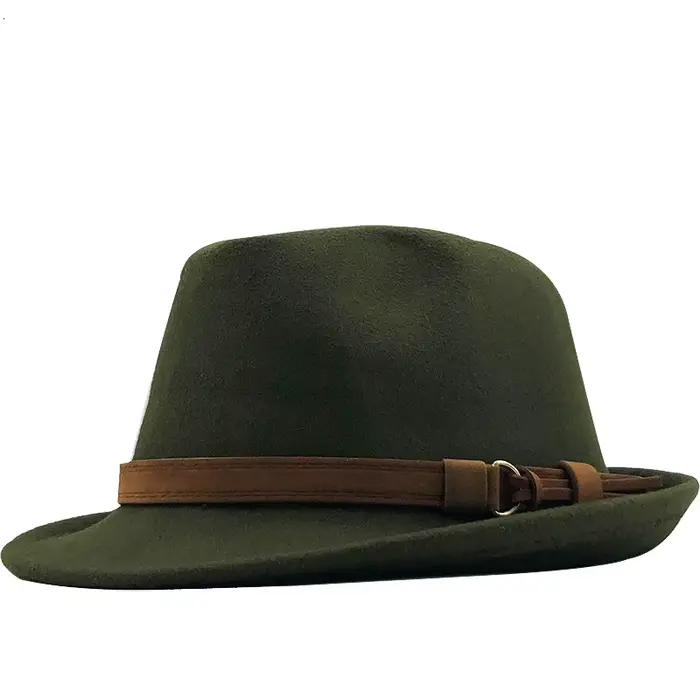Fedora chapeaux avec ceinture marron luxe pour femmes hommes fête église haut tendance chapeau homme