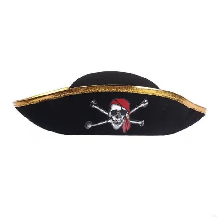 Chapeau capitaine Pirate pour femmes hommes, unisexe, Costume d'halloween, chapeau fête, Y08E