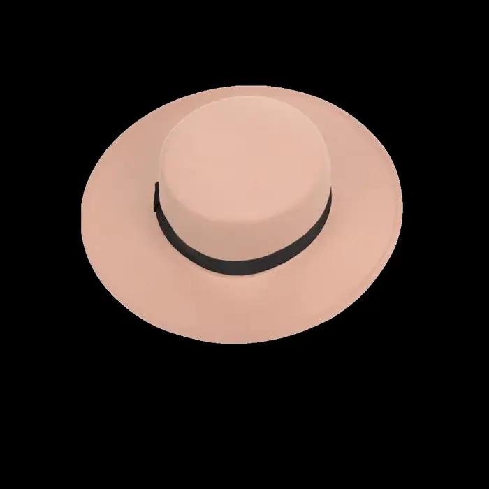 Chapeau en feutre pour hommes et femmes, couleur unie, élégant, Style britannique, haut plat en lain