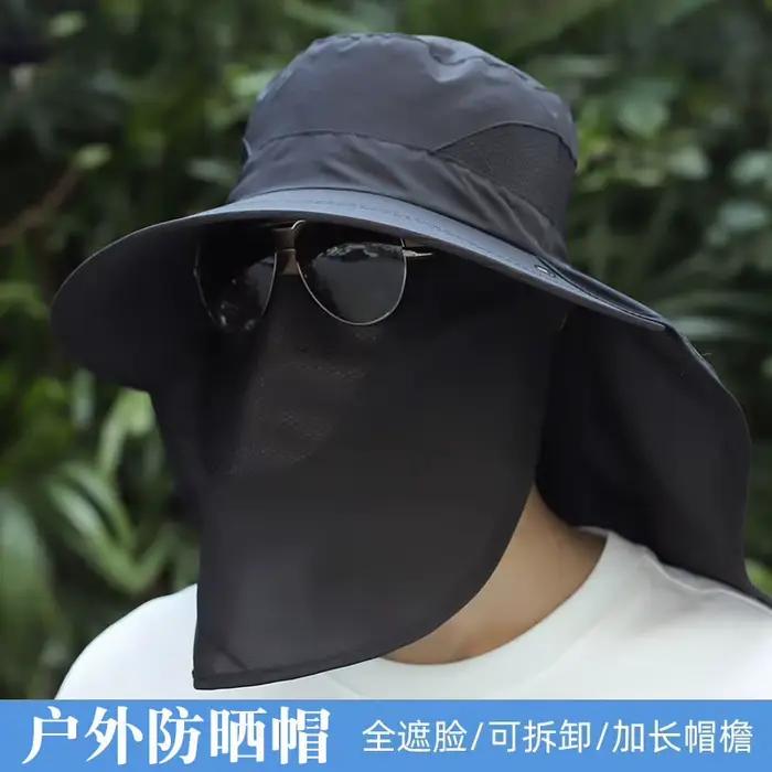 Chapeau de pêcheur avec visière et protection du cou, chapeau d'été anti-UV, chapeau de chasse et de