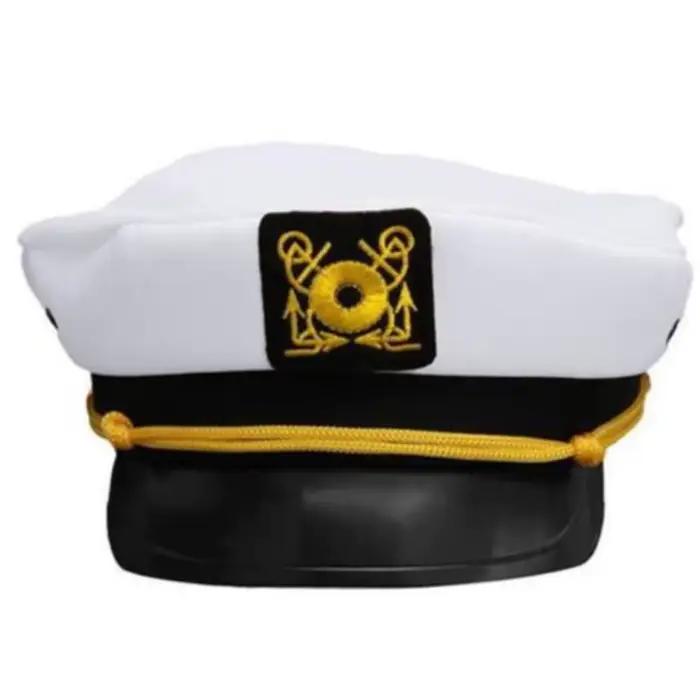 Casquette de marin tendance blanche, casquettes de capitaine marine avec ancre pour femmes, hommes, 