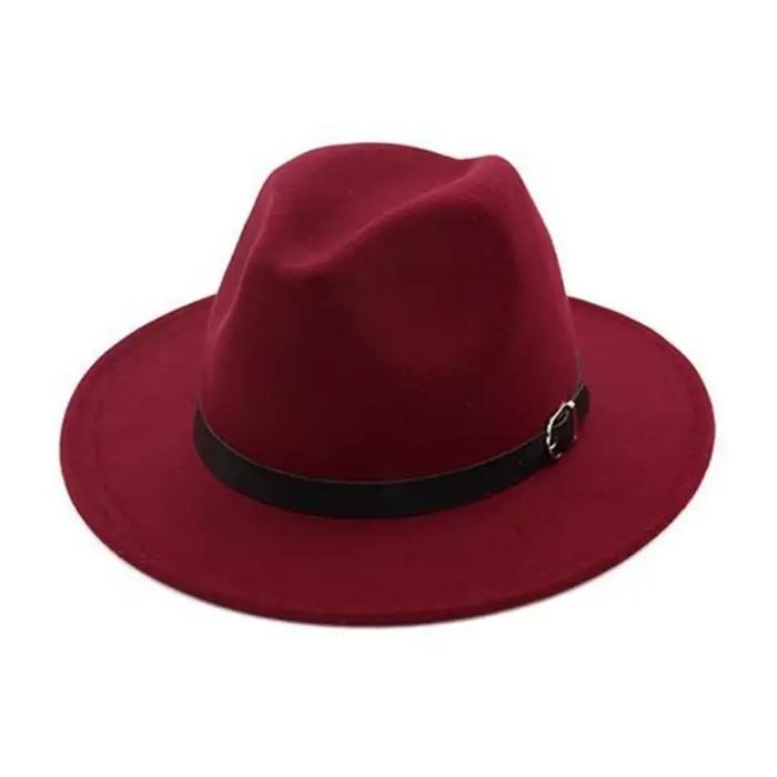 Chapeau Fedora Britannique Classique à Large Bord pour Homme – Chapeau en Feutre Hiver Formel Couleu