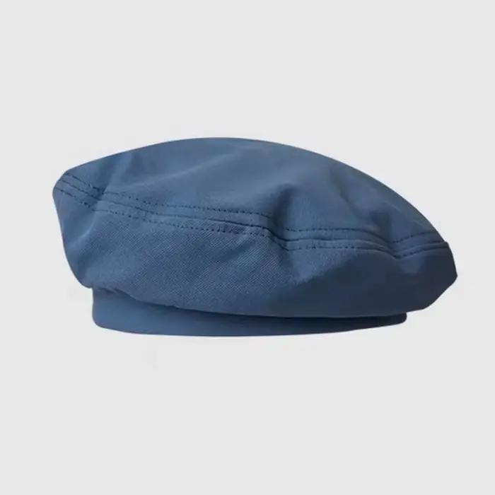 Béret Octogonal en Coton pour Femme, Style Rétro Français à Carreaux, Chapeau Militaire, Chapeau de 