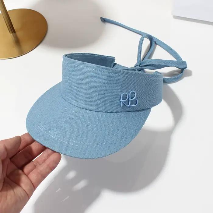 Casquettes de style designer pour femmes, en paille, avec lettres, ajustables, plates, décontractées
