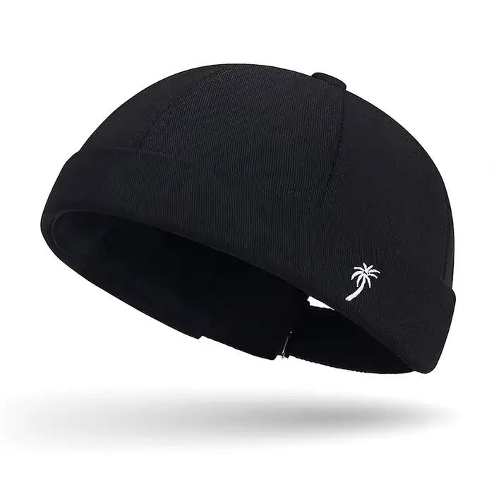 Casquette Docker Vintage sans bords, bonnet respirant en coton rétro réglable, casquette de marin li
