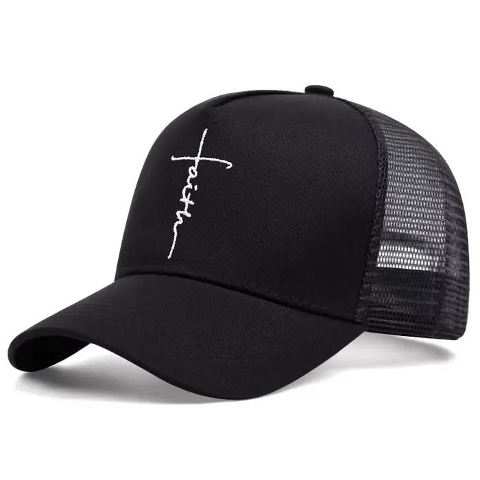 Casquette de baseball brodée personnalisée croisée, Hip hop, en maille, pare-soleil, chapeau de cami