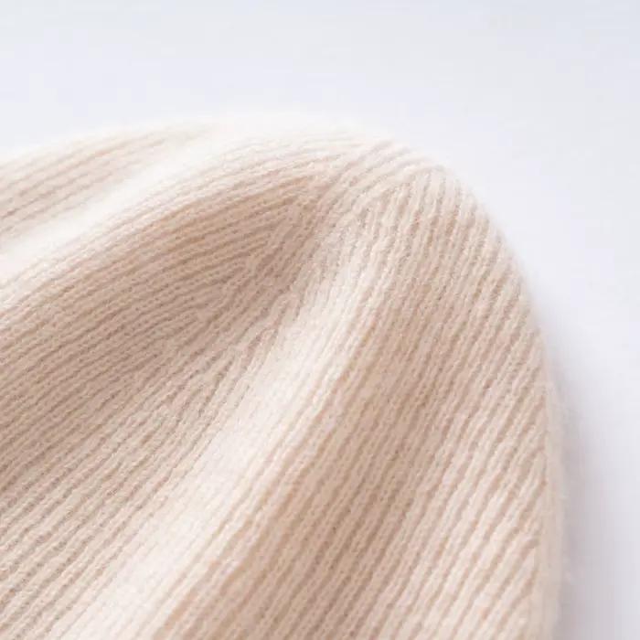 Bonnet tricoté en cachemire 100% de haute qualité pour hommes/femmes, couleur unie, chaud et décontr