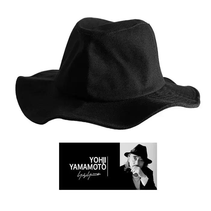 Chapeau seau noir surdimensionné-chapeau de soleil à large bord de style Yamamoto pour femmes, casqu