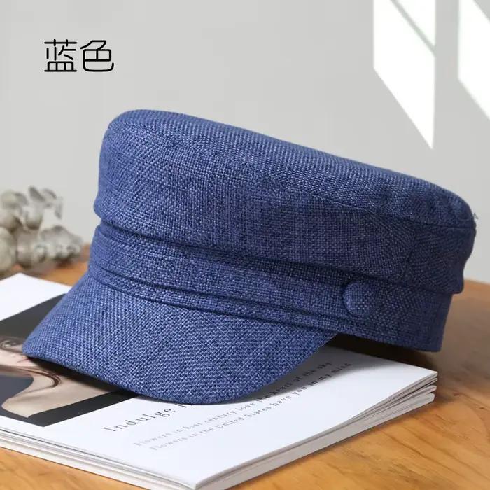 Chapeaux octogonaux pour femmes et filles, casquette plate octogonale en coton, chapeaux de la marin