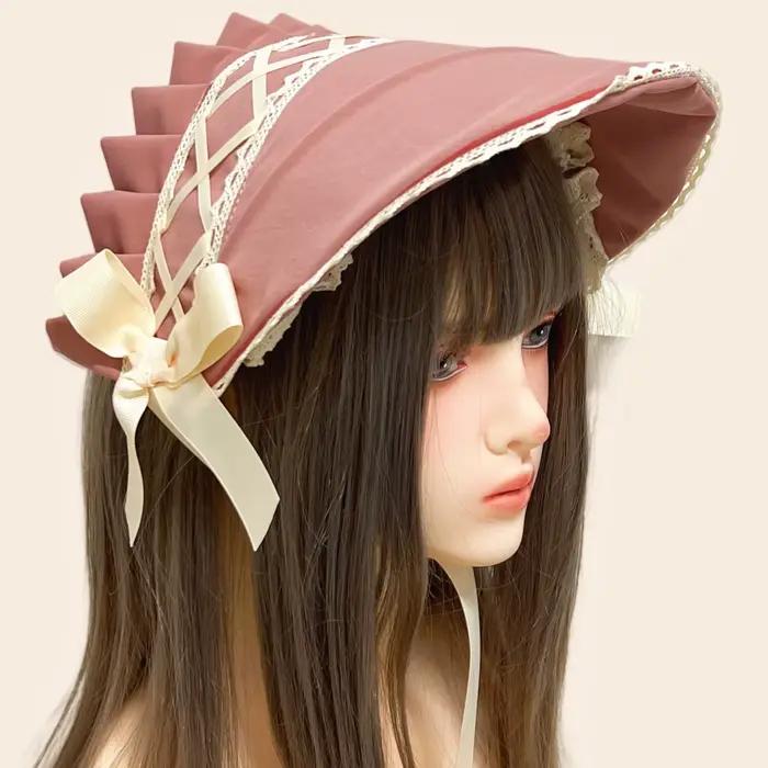 Chapeau Lolita magnifique coiffure de princesse de Style victorien, casquette plate de fête élégante