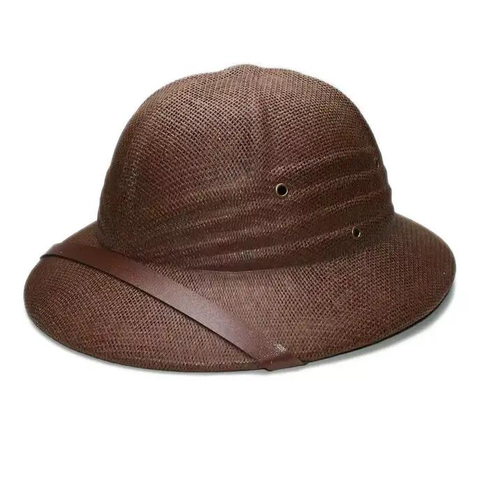 Chapeau de paille unisexe style britannique pour l'été, type boater, bob, chapeau de soleil ou casqu