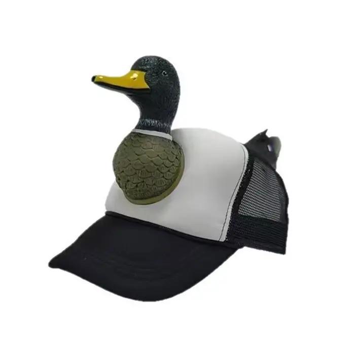 Casquette Baseball en forme canard 3D, avec en maille, taille casquette d'été décontractée, blanc, a