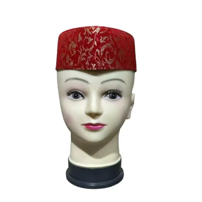 Chapeaux de bateau musulmans pour femmes et hommes, casquettes rouges pour soirée de mariage, prière