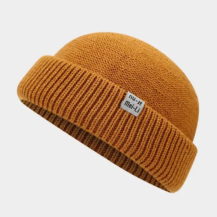 Bonnet Hip Hop tricoté pour homme et femme, style docker, sans bord, ample, pour l'automne et l'hive