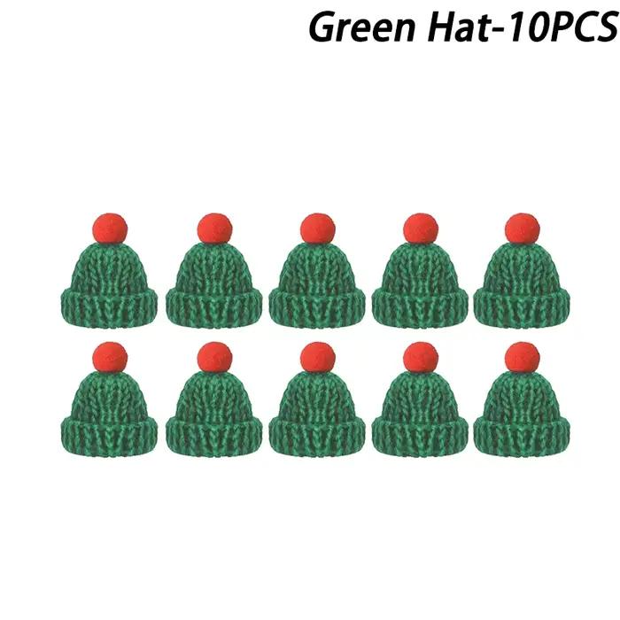 Mini chapeau de noël, Mini écharpe, couleur rouge vert, chapeau à doigt suspendu, bouteille de sucet
