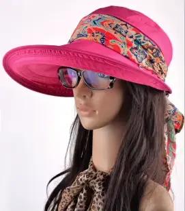 Chapeau de soleil à visière pour femme, 6 couleurs, couvre-chef d’été, nouvelle mode, pliant, anti-u