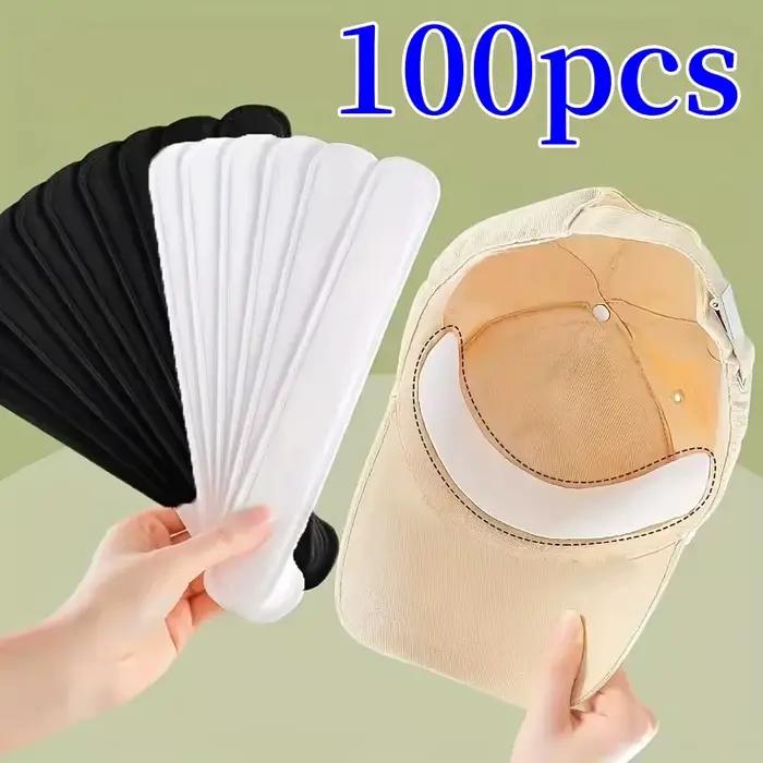 10/100 pièces chapeau absorbant la sueur autocollants femmes hommes coton Anti-saleté sport ceinture