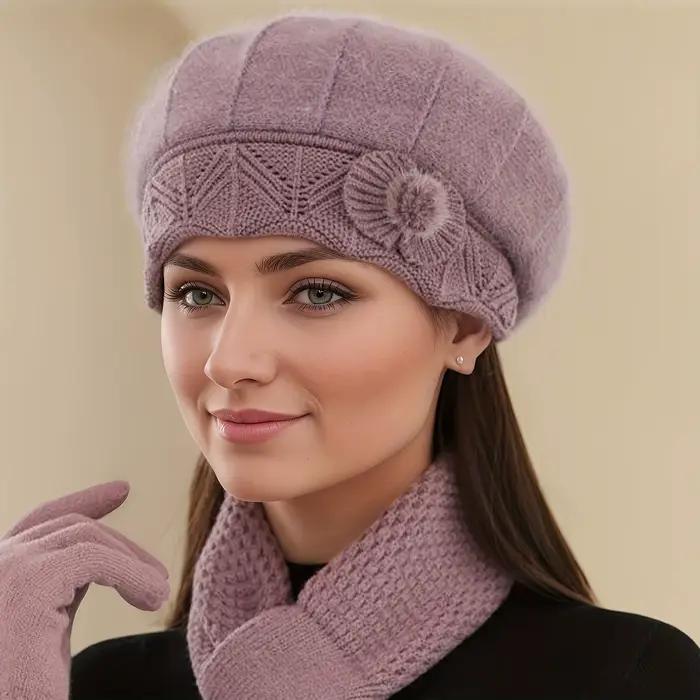 1 pièce de chapeau chaud d'hiver en fausse fourrure pour femme avec imprimé pour résister au froid e