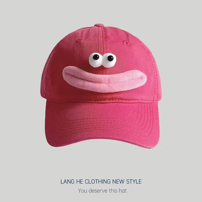 Casquette de baseball Big Eyes pour filles, chapeau de bouche de saucisse, dessin animé mignon, mode