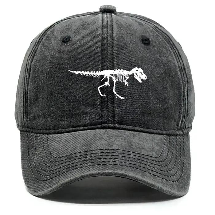 Casquette de baseball T-Rex Skull Skeleton, style vintage délavé et vieilli, unisexe, réglable, moti