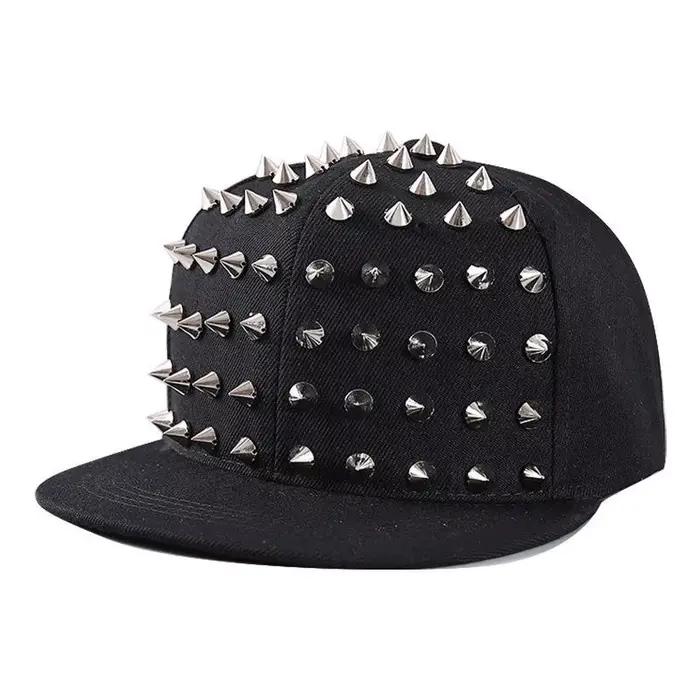Nouvelle Casquette de Baseball Vintage Hip Hop Y2K avec Rivets Argentés, Casquettes de Pilote à Visi