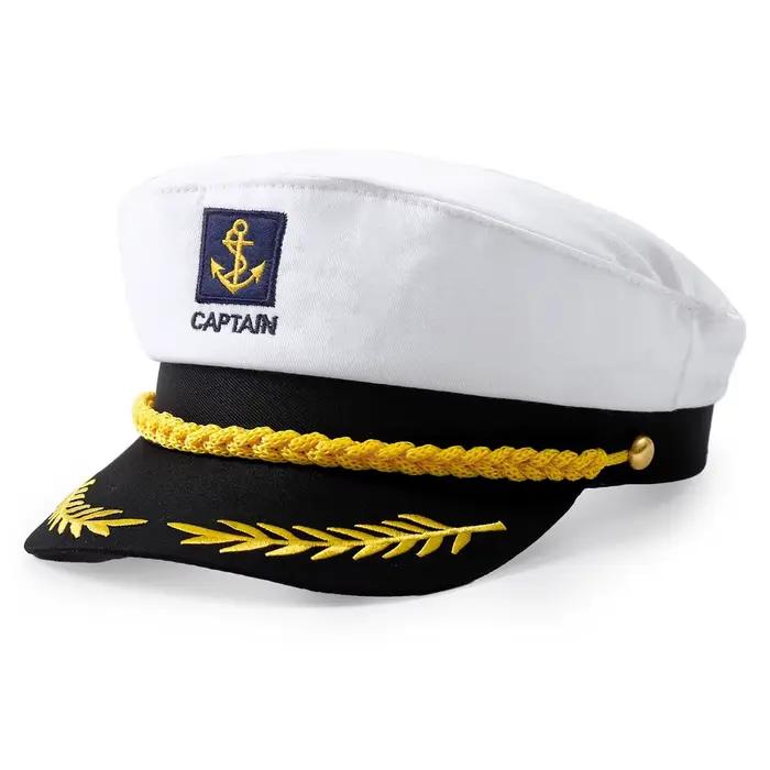 Chapeau de capitaine de Yacht pour hommes, chapeau de marin pour adultes, casquette de bateau réglab