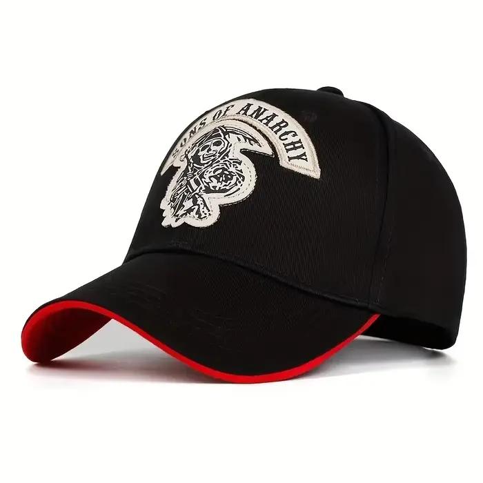 Casquette de baseball SAMCRO SOA Sons of Anarchy avec broderie de crâne, casquette décontractée à fe
