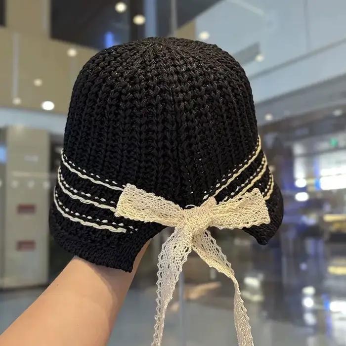 Chapeau de paille tressé pour femme, chapeau de soleil d'été pour la plage et les voyages, chapeau d