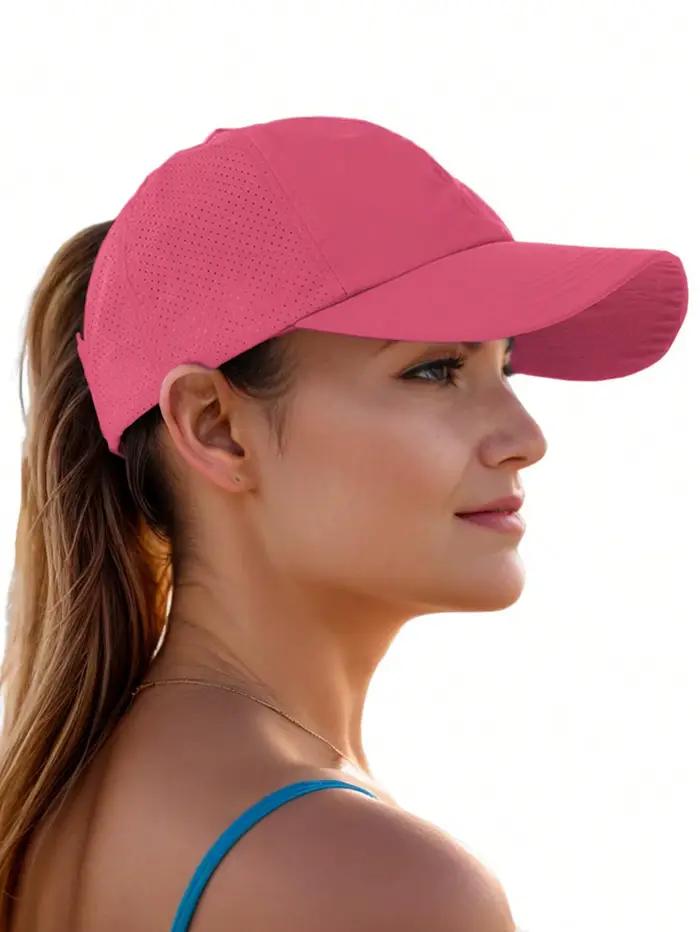 Casquette de baseball pour femme, sport et loisirs, à visière croisée, en maille respirante, séchage