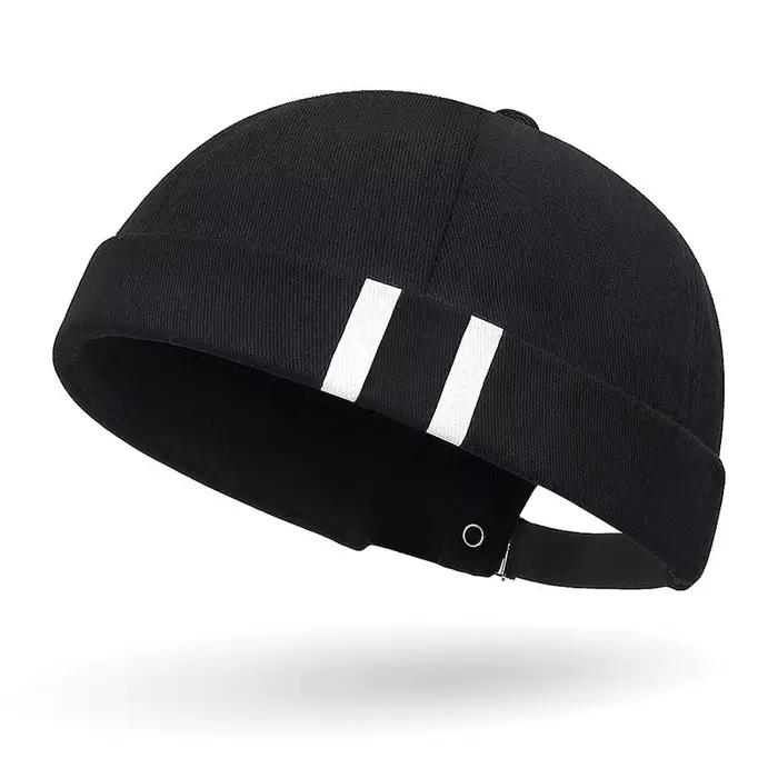 Chapeau Docker Vintage Déchiré Sans Visière, Bonnet de Pêcheur Uni, Casquette Melon Déchirée Style D