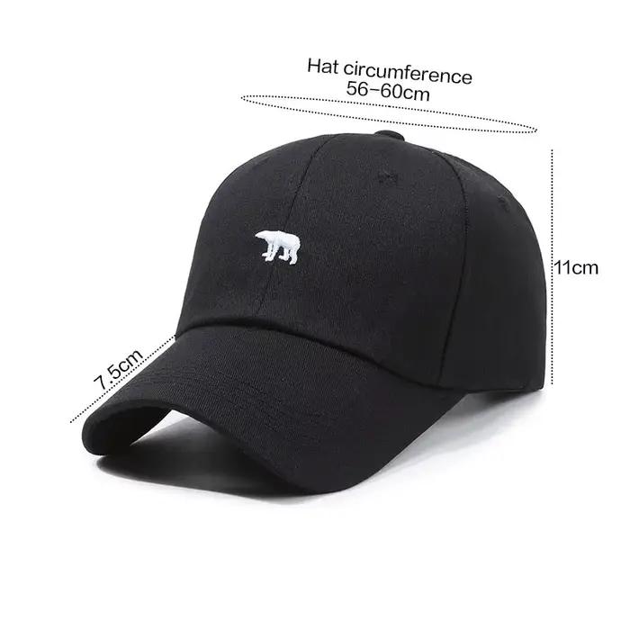 Casquette de Baseball nouveau printemps été solide chapeau de soleil brodé ours polaire hommes femme