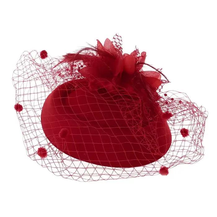 Chapeaux Fascinateurs pour femmes, casquette de pilulier avec fleur, voiles en fourrure et pince à c