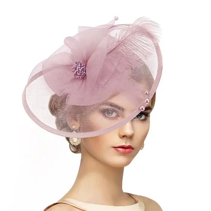 Chapeau bibi pour femme, style Kentucky Derby, pour thé, cocktail, mariage et cérémonie religieuse