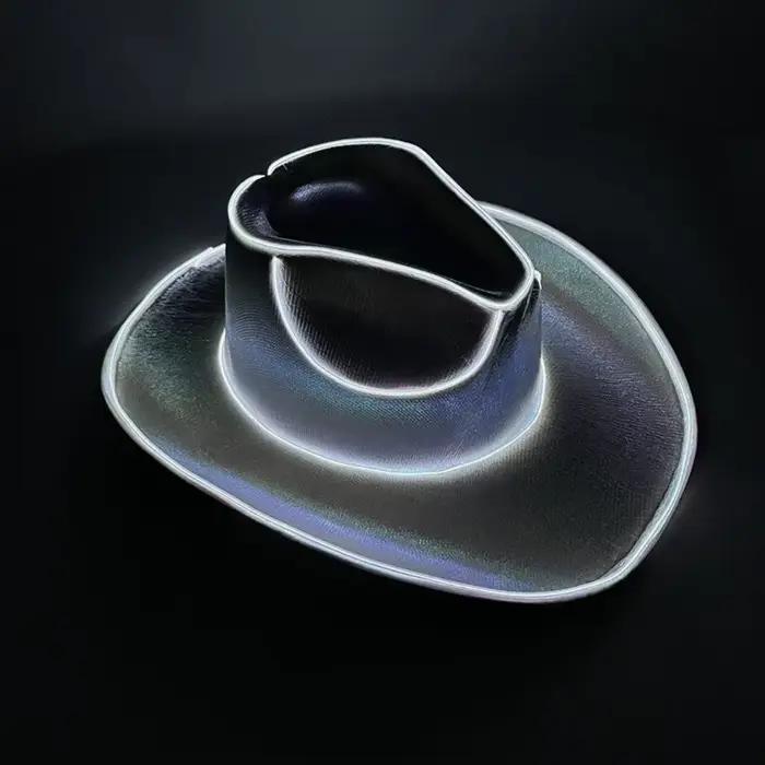 Chapeau de cowboy/cowgirl lumineux avec lumières LED, casquette lumineuse, chapeau de cowboy western
