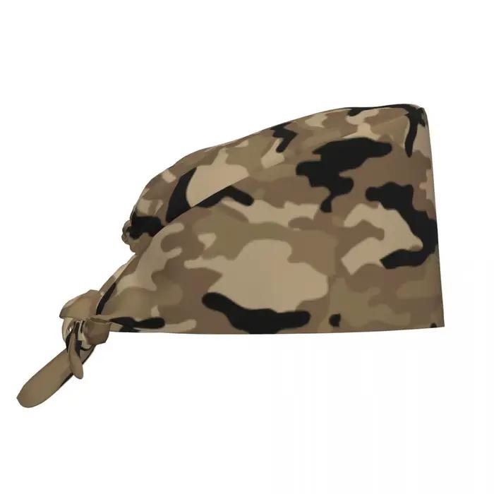 Casquette de travail de nettoyage à motif de camouflage marron forêt, casquette de gommage unisexe c