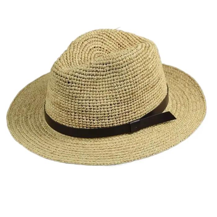 Chapeau de paille en raphia pour hommes, grande taille 63cm, pour grande tête, Protection solaire d'