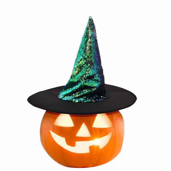 Chapeau de sorcière pliable à large bord pour femmes et filles, 1 pièce, accessoires de Costume de c
