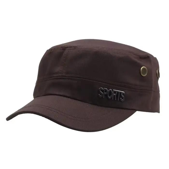 Casquette classique ajustable pour hommes, dessus plat, style cadet militaire de l'armée vintage, ch